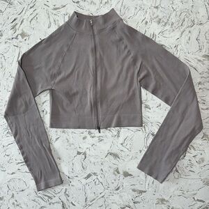 Self Esteem Sport Taupe Zip-Up Jacket. Ribbed, size Large/X-Large.
